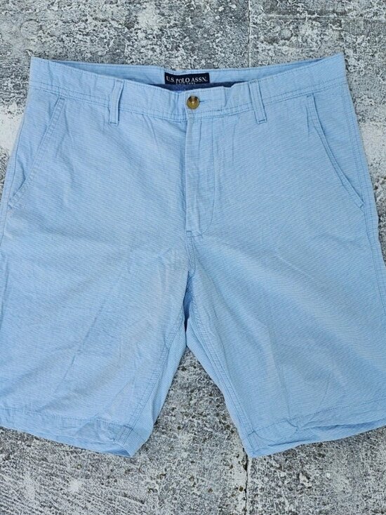 U.S. Polo Assn. Other - U.S. Polo ASSN, Men Shorts Bermuda Blue White Stripe Summer Short Size 34